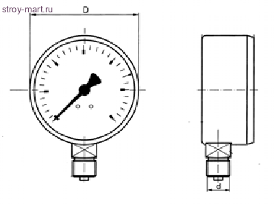 Манометр ДМ02-100 Дк100 0,6МПа М20х1,5 Метер - 011-0018 Манометр ДМ02-100 Дк100 0,6МПа М20х1,5 Метер - 011-0018