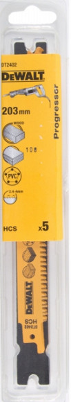 Пилки д\ножовки,5шт,Progressor,203\2.4-4мм,д\дер,ДСП,плит,до 175мм(S2345X) - DT 2402 Пилки д\ножовки,5шт,Progressor,203\2.4-4мм,д\дер,ДСП,плит,до 175мм(S2345X) - DT 2402