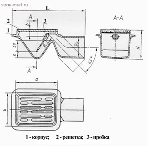 Трап чугун горизонт Ду 50 б/нап ГОСТ 1811-97 - 004-0017