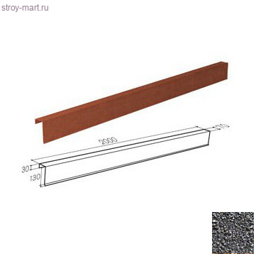 Фронтонная планка 130*70 Gerard (Chrcoal 111), L=2м - С-000115609 Фронтонная планка 130*70 Gerard (Chrcoal 111), L=2м - С-000115609