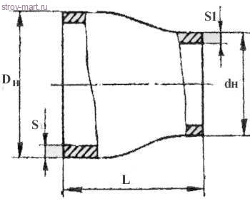 Переход сталь Дн 219х57 ГОСТ 17378-2001 - 027-1195 Переход сталь Дн 219х57 ГОСТ 17378-2001 - 027-1195