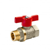 Кран шаровой латунь 11б27п1 А31/1 никель Ду 15 ВР/НР бабочка БАЗ - 007-7484