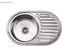 Мойка сталь нерж глянцевая врезная 770х500х0.8мм с сифоном POTATO P85077L Мойка сталь нерж глянцевая врезная 770х500х0.8мм с сифоном POTATO P85077L