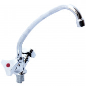 Смеситель для мойки ЦС 12К Мет 01 хром к/затвор дл/излив Подольск металл/маховик - 026-0910