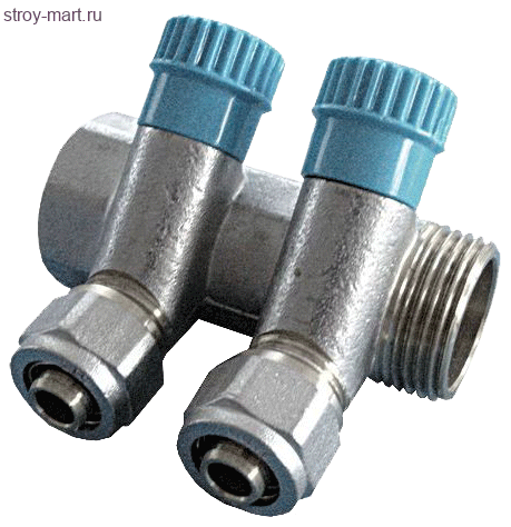 Коллектор латунь никель синий Ду 3/4хДн 16 с шаровыми кранами на 4 выхода для мп Faro STC 6475 - 4606034136607 Коллектор латунь никель синий Ду 3/4хДн 16 с шаровыми кранами на 4 выхода для мп Faro STC 6475 - 4606034136607