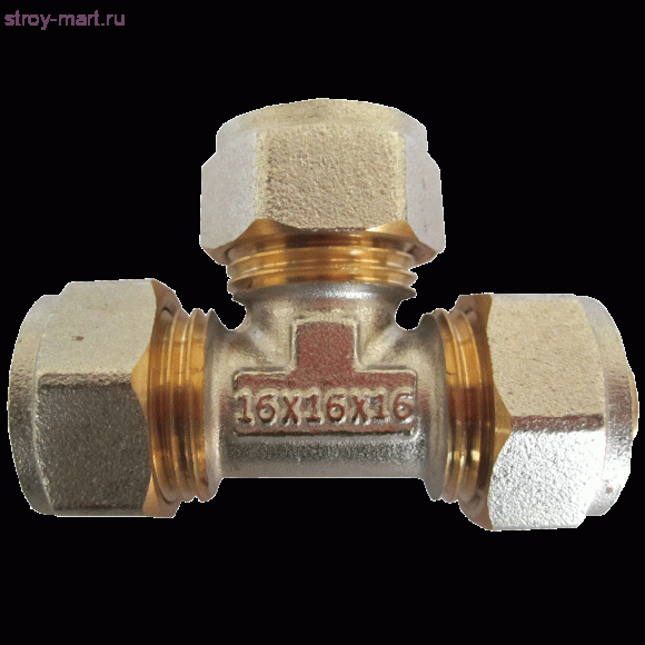 Тройник МП латунь Faro Дн 20 обжим STC 6420 никель - 4606034040119 Тройник МП латунь Faro Дн 20 обжим STC 6420 никель - 4606034040119