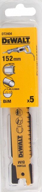 Пилки д\ножовки,5шт,Progressor,150\1.4-3.35мм,д\мет 1-100мм(S123XF) - DT 2404 Пилки д\ножовки,5шт,Progressor,150\1.4-3.35мм,д\мет 1-100мм(S123XF) - DT 2404