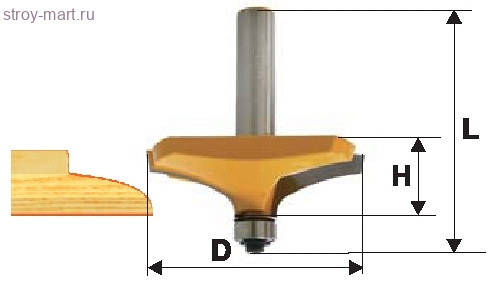 Фреза фигирейная горизонт S-образная, хв-12мм, ф63.8х38\19мм, R-9.25мм,подшипник 12.7мм - D-11807 Фреза фигирейная горизонт S-образная, хв-12мм, ф63.8х38\19мм, R-9.25мм,подшипник 12.7мм - D-11807