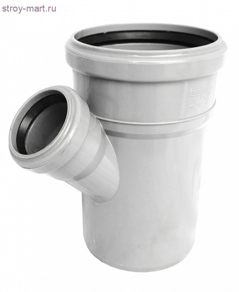 Тройник НПВХ серый Дн 110х110х90° б/нап в комплекте ТУ 6-49-33-92 - 027-1729