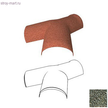 Тройной Y-образный конек 190 (уклон кровли от 15 до 30 град., пластик) Gerard (Forest Green 311) - С-000115635 Тройной Y-образный конек 190 (уклон кровли от 15 до 30 град., пластик) Gerard (Forest Green 311) - С-000115635