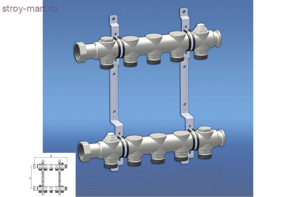 Группа коллекторный сталь Дн 1х3/4-6 ELSEN EMi01.06 Группа коллекторный сталь Дн 1х3/4-6 ELSEN EMi01.06