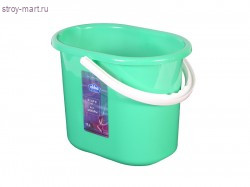 Ведро 16 л, пластмассовое, без отжима, для МОП швабры, бирюза, овальное. Эккопласт 2796 - С-000100874 Ведро 16 л, пластмассовое, без отжима, для МОП швабры, бирюза, овальное. Эккопласт 2796 - С-000100874