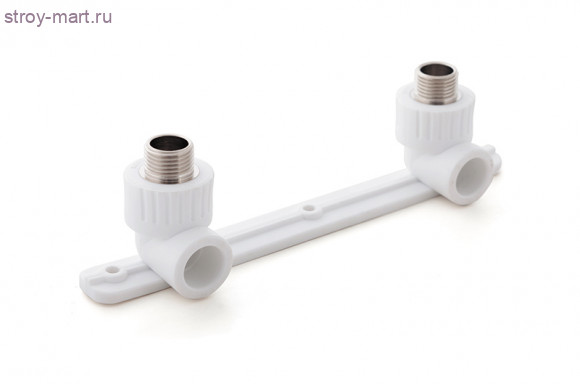 Планка PP-R монтажная белый Дн 20х1/2 НР Ру25 под смеситель с водоразетками РосТурПласт 10703 - 027-9304 Планка PP-R монтажная белый Дн 20х1/2 НР Ру25 под смеситель с водоразетками РосТурПласт 10703 - 027-9304