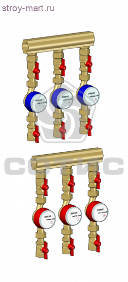 Модуль коллекторный этажного узла учета воды МКВ100 СОТИС-Unit - МКВ100-2506-15-110 Модуль коллекторный этажного узла учета воды МКВ100 СОТИС-Unit - МКВ100-2506-15-110