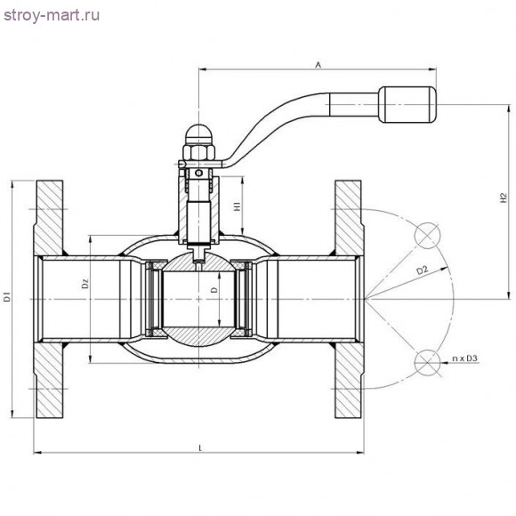 Кран шаровой сталь газ DZT Ду 50 Ру40 фл BROEN 7410340050 Кран шаровой сталь газ DZT Ду 50 Ру40 фл BROEN 7410340050