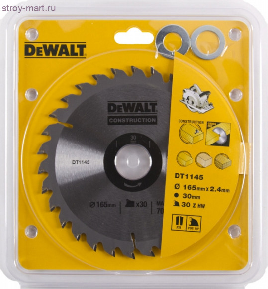 Диск пильный,ф165х30х1.5мм,30зуб,д\диск пил,д\стр материалов - DT 1145 Диск пильный,ф165х30х1.5мм,30зуб,д\диск пил,д\стр материалов - DT 1145