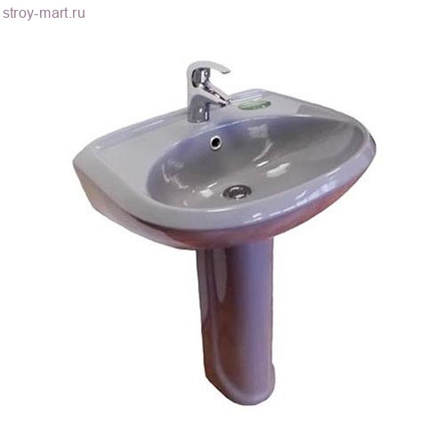 Умывальник Престиж серый с пьедесталом 1 отверстие 3 величины б/комплекта Оскол - 023-2538