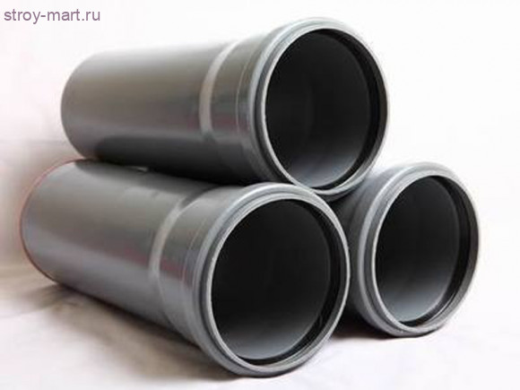 Трубы для внутренней и наружной канализации - серая НПВХ Дн50 L=1500 Трубы для внутренней и наружной канализации - серая НПВХ Дн50 L=1500