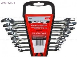 Набор ключей, Matrix, 6-22 мм, 8 шт., рожковых, зерк. хромирование, сталь-CrV / 15238 - С-000095650 Набор ключей, Matrix, 6-22 мм, 8 шт., рожковых, зерк. хромирование, сталь-CrV / 15238 - С-000095650