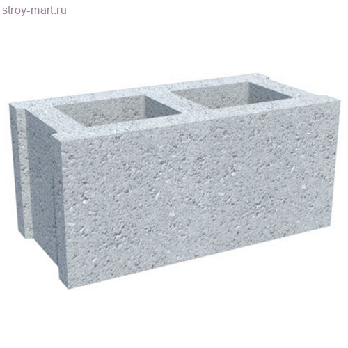 Блок керамзито-бетонный 2ух-пустотный 390*190*190 м75/f50 - С-000094301 Блок керамзито-бетонный 2ух-пустотный 390*190*190 м75/f50 - С-000094301