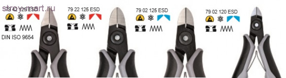 Прецизионные кусачки боковые для электроники антистатические KNIPEX 79 22 120 ESD KN-7922120ESD Прецизионные кусачки боковые для электроники антистатические KNIPEX 79 22 120 ESD KN-7922120ESD