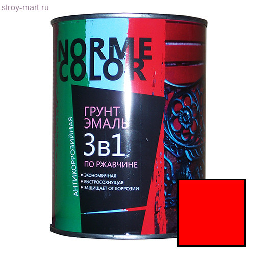 Грунт-эмаль 3 в 1 «Norme Color» красная 0.9л. (14 шт/уп) - С-000112072 Грунт-эмаль 3 в 1 «Norme Color» красная 0.9л. (14 шт/уп) - С-000112072