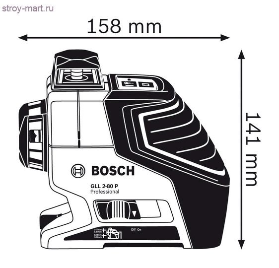 Линейный лазерный нивелир Bosch GLL 2-80 P Professional - 601063204