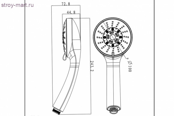 Душевая лейка - 5 режимов переключения - P70138CP