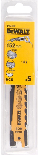 Пилки д\ножовки,5шт,HCS,152\8.5мм,д\быстр проп сыр дер,д\врезного\крив пиление(S617К) - DT 2430 Пилки д\ножовки,5шт,HCS,152\8.5мм,д\быстр проп сыр дер,д\врезного\крив пиление(S617К) - DT 2430