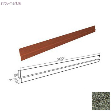 Примыкание к стене Gerard (Forest Green 311), L=2м - С-000115630 Примыкание к стене Gerard (Forest Green 311), L=2м - С-000115630