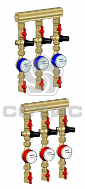 Модуль коллекторный этажного узла учета воды с регулировкой давления МКВ100 РД СОТИС-Unit - МКВ100-2503-15-80 РД