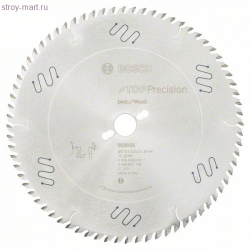 ЦИРКУЛЯРНЫЙ ДИСК 315x30x72T WOOD PRO - 2608642118