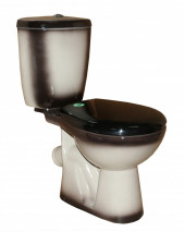 Унитаз-компакт Евро черный декор косой выпуск в комплекте Кировская Керамика - 4606034157244 Унитаз-компакт Евро черный декор косой выпуск в комплекте Кировская Керамика - 4606034157244