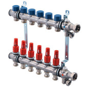 Коллектор сталь нерж Ду 1х3/4 НР с расходомерами на 12 выходов Vario S Uponor 1013061 Коллектор сталь нерж Ду 1х3/4 НР с расходомерами на 12 выходов Vario S Uponor 1013061