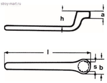 Ключ гаечный накидной односторонний 98 01 08 - KN-980108