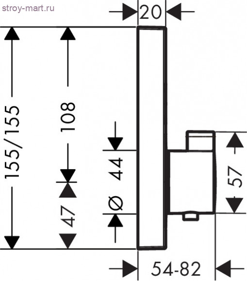 Термостат ShowerSelect с двумя запорными вентилями, СМ ShowerSelect 15763000 Термостат ShowerSelect с двумя запорными вентилями, СМ ShowerSelect 15763000