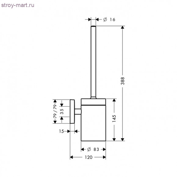 Набор для WC с держателем PuraVida 41505000 Набор для WC с держателем PuraVida 41505000