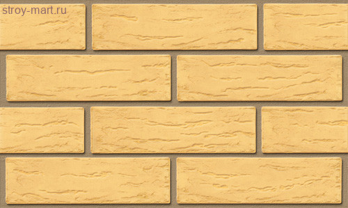 Кирпич Rauf 1нф М175 соломенный,рустик рифленый - С-000118567