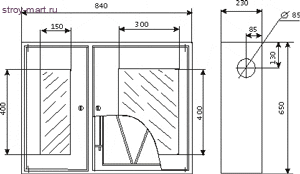 Шкаф пожарный левый ШПК-315 ВЗК красный - 016-0060