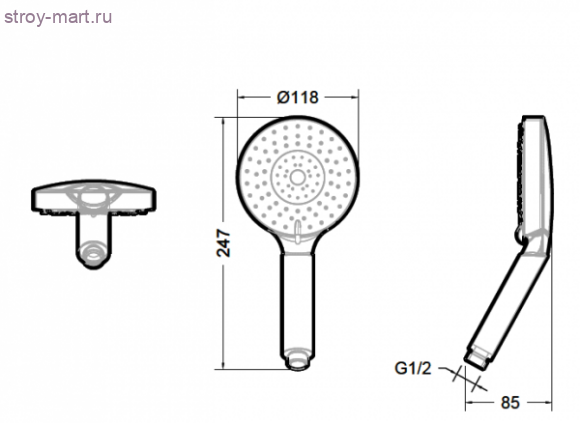 Душевая лейка - 5 режимов переключения - P7094C