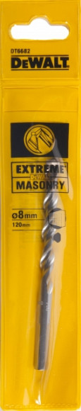 Сверло д\легк бетона\кирпича, 8x80х120мм,1шт,хв-3- гран - DT 6682 Сверло д\легк бетона\кирпича, 8x80х120мм,1шт,хв-3- гран - DT 6682