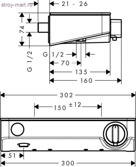 Термостат для душа Shower TabletSelect 300 BM ?‘ ShowerTablet Select 13171400 Термостат для душа Shower TabletSelect 300 BM ?‘ ShowerTablet Select 13171400