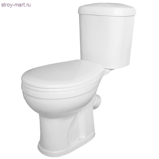 Унитаз-компакт Дора кнопка хром белый в комплекте Оскол - 4606034156810