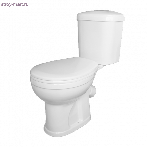 Унитаз-компакт Дора кнопка хром белый в комплекте Оскол - 4606034156810