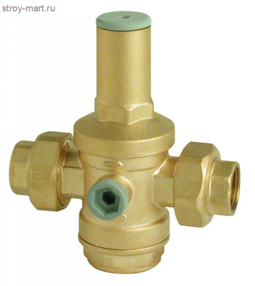 Регулятор давления с вых. под манометр поршневой латунь 1 ВР нак. гайка Ру25 1.0-6.0 бар Icma 245 Регулятор давления с вых. под манометр поршневой латунь 1 ВР нак. гайка Ру25 1.0-6.0 бар Icma 245