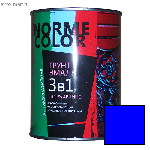 Грунт-эмаль 3 в 1 «Norme Color» синяя 0.9л. (14 шт/уп) - С-000112151 Грунт-эмаль 3 в 1 «Norme Color» синяя 0.9л. (14 шт/уп) - С-000112151
