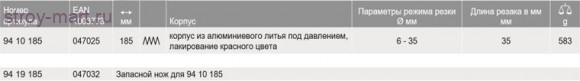 Резак для пластмассовых труб 94 10 185 - KN-9410185 Резак для пластмассовых труб 94 10 185 - KN-9410185