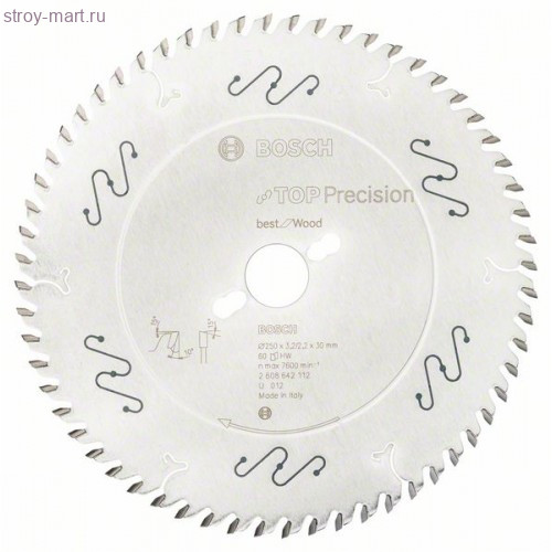 ЦИРКУЛЯРНЫЙ ДИСК 250x30x60T WOOD PRO - 2608642112