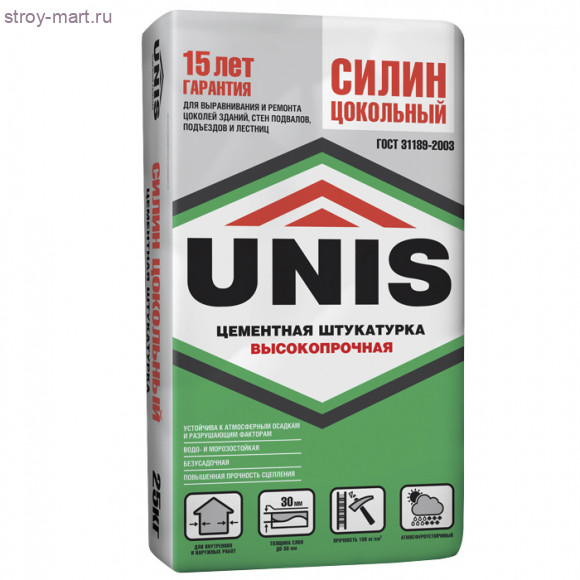 «Юнис Силин» Цокольный, 25 кг (48 шт/под) - С-000014328 «Юнис Силин» Цокольный, 25 кг (48 шт/под) - С-000014328