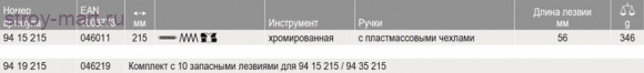Резак для кабелей в резиновой оболочке 94 15 215 - KN-9415215 Резак для кабелей в резиновой оболочке 94 15 215 - KN-9415215